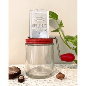 Vintage Androck Nut Meat Chopper Mid Century Kitchenware Rustic Red Kitchen